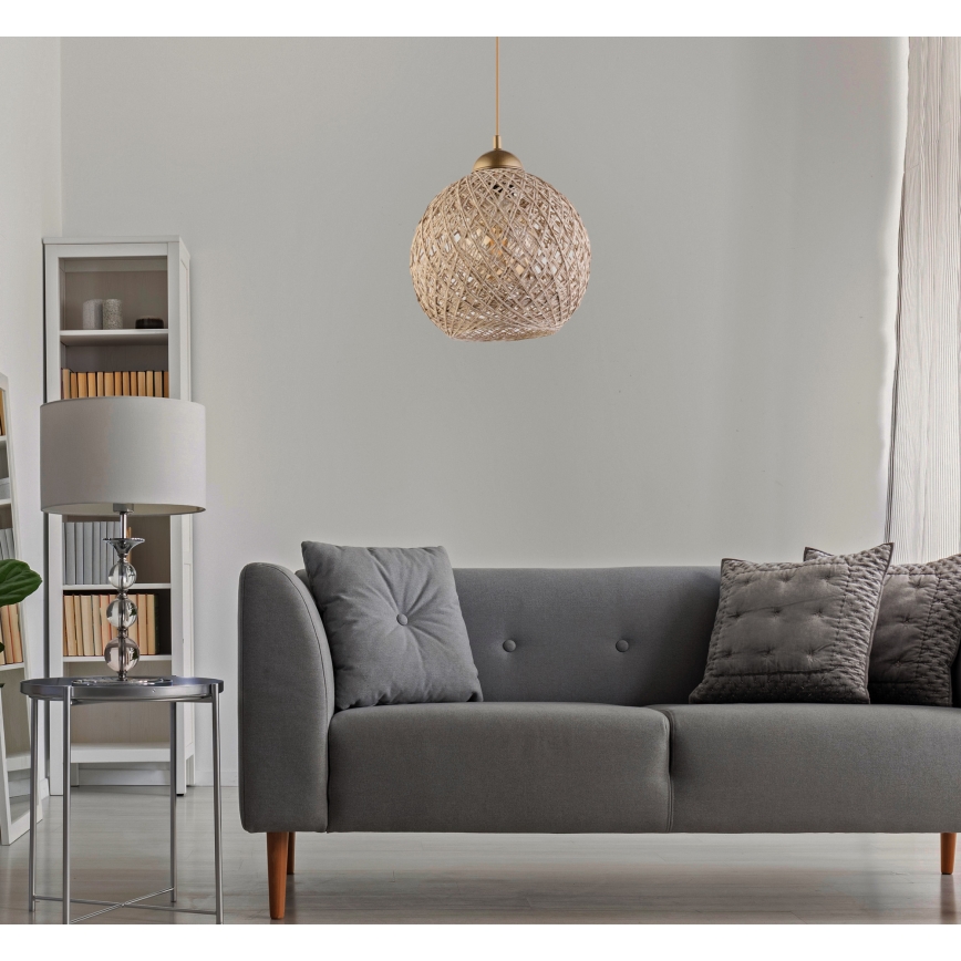 Lampadario su corda  JUTE 1xE27/60W/230V beige