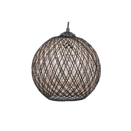 Lampadario su corda JUTE 1xE27/60W/230V nero