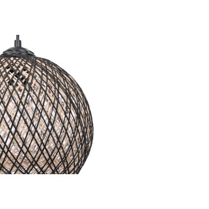 Lampadario su corda JUTE 1xE27/60W/230V nero