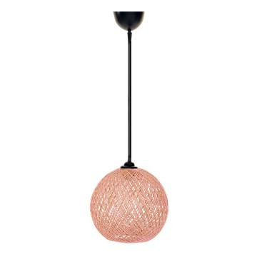 Lampadario su corda  JUTE 1xE27/60W/230V rosa