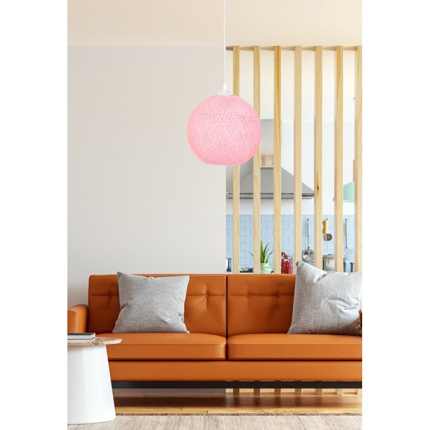Lampadario su corda  JUTE 1xE27/60W/230V rosa