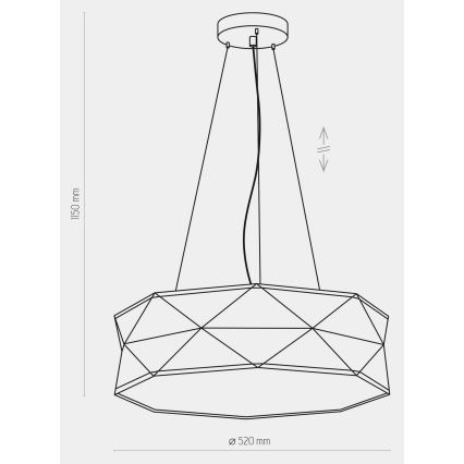 Lampadario su corda KANTOOR 1xE27/15W/230V grigio