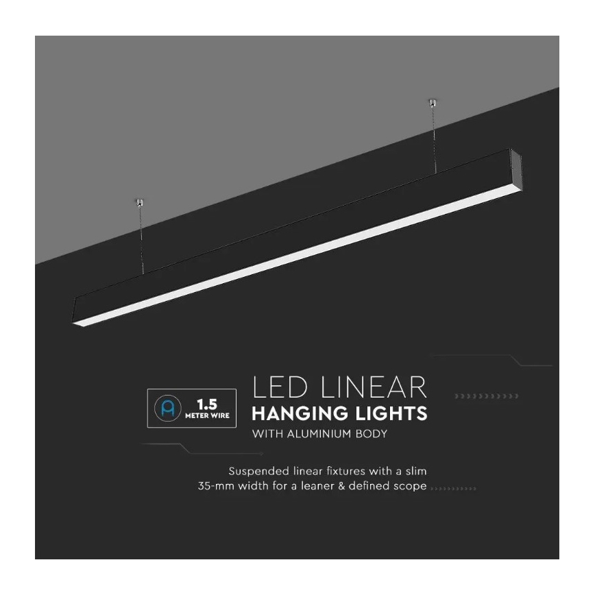 Lampadario su corda LED SAMSUNG CHIP LED/40W/230V 6400K nero