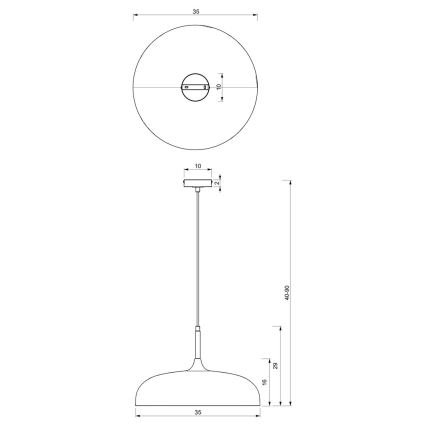 Lampadario su corda LINCOLN 1xE27/60W/230V d. 35 cm blu