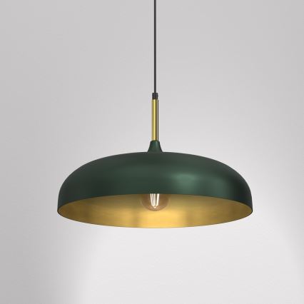 Lampadario su corda LINCOLN 1xE27/60W/230V d. 45 cm verde