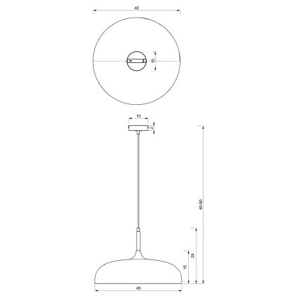 Lampadario su corda LINCOLN 1xE27/60W/230V d. 45 cm verde