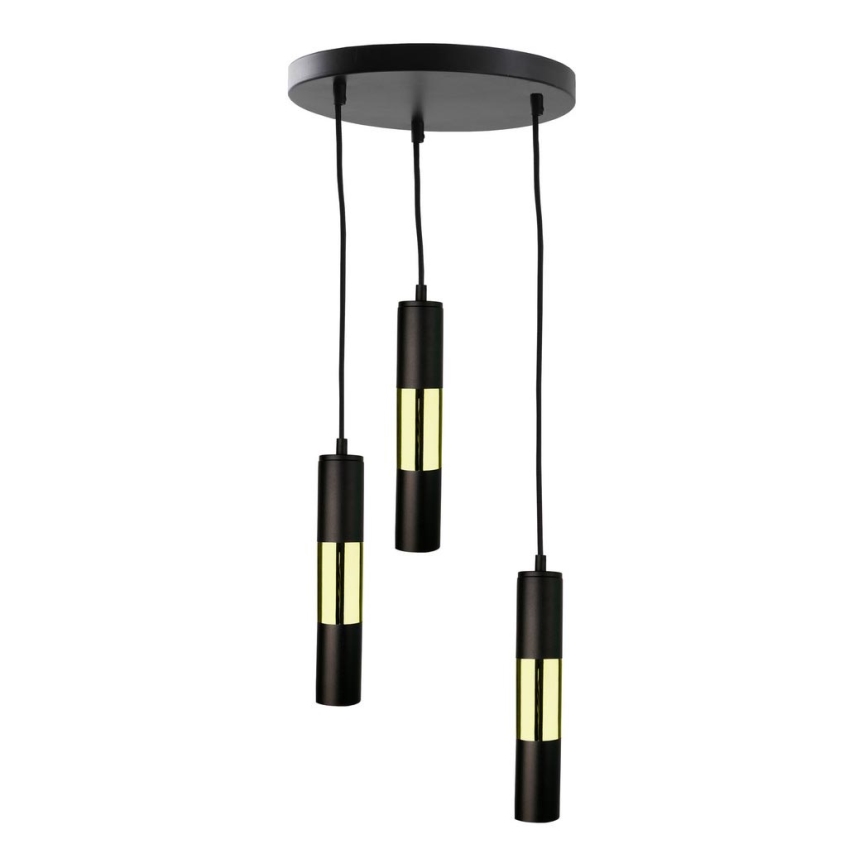 Lampadario su corda  MAGNUMA 3xGU10/50W/230V nero/oro