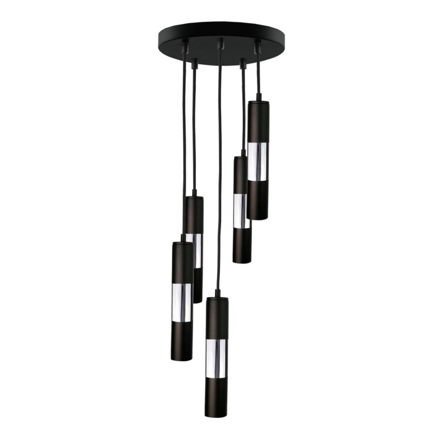 Lampadario su corda  MAGNUMA 5xGU10/50W/230V nero/cromo luminoso