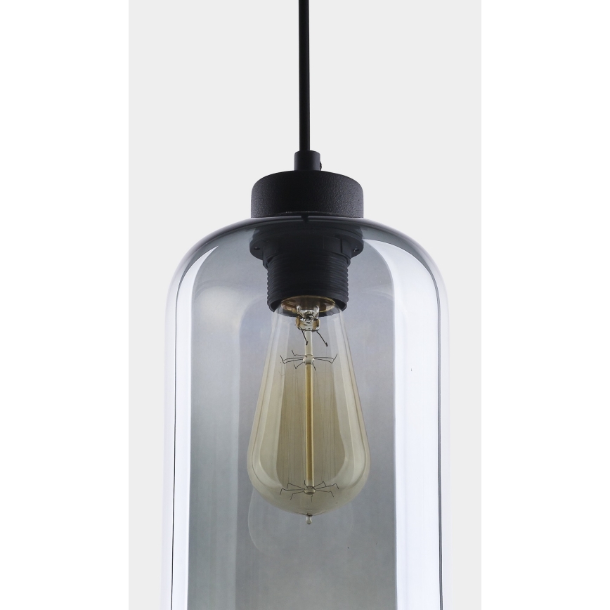 Lampadario su corda  MARCO 1xE27/60W/230V nero