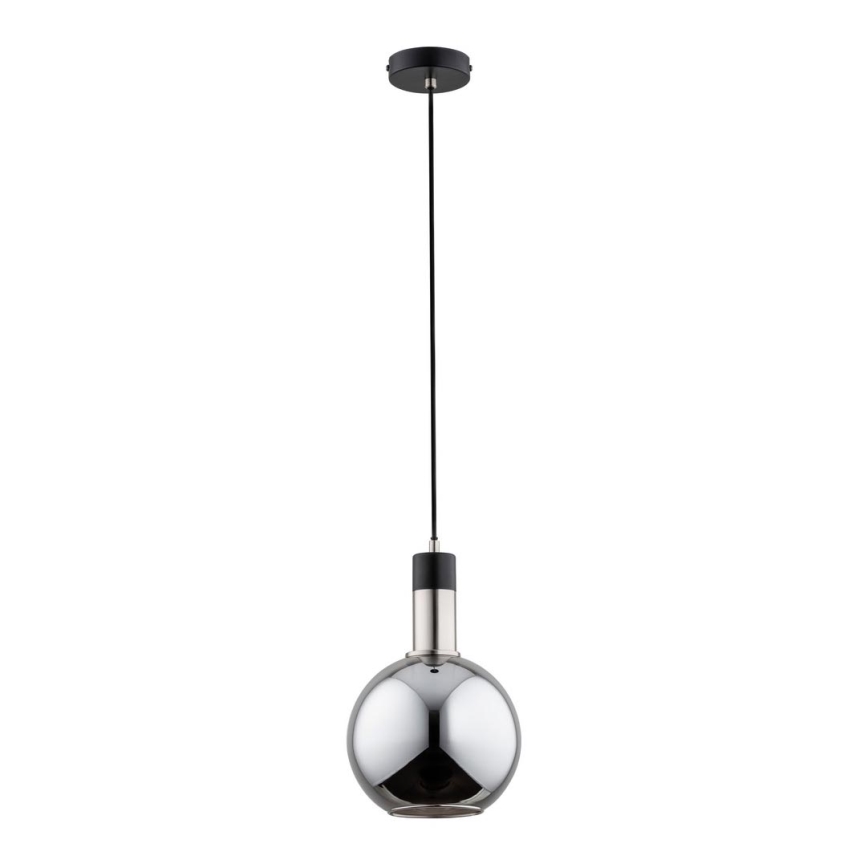 Lampadario su corda MAYA 1xE27/60W/230V nero/cromo lucido