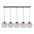 Lampadario su corda MERCURE 5xE27/15W/230V nero