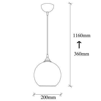 Lampadario su corda ORO 1xE27/40W/230V