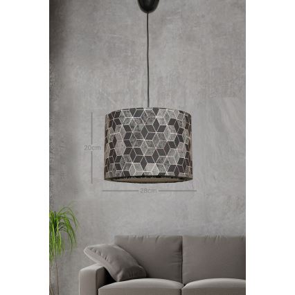 Lampadario su corda RAYE 1xE27/60W/230V nero/grigio