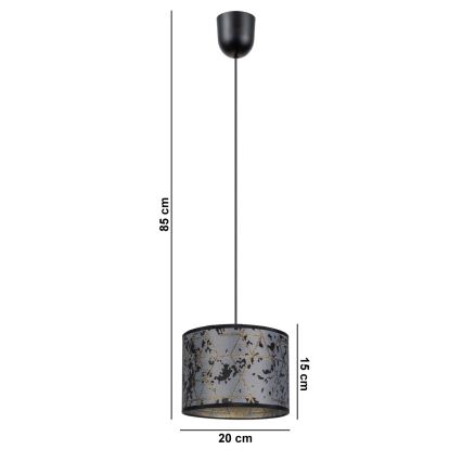 Lampadario su corda REZO 1xE27/60W/230V grigio