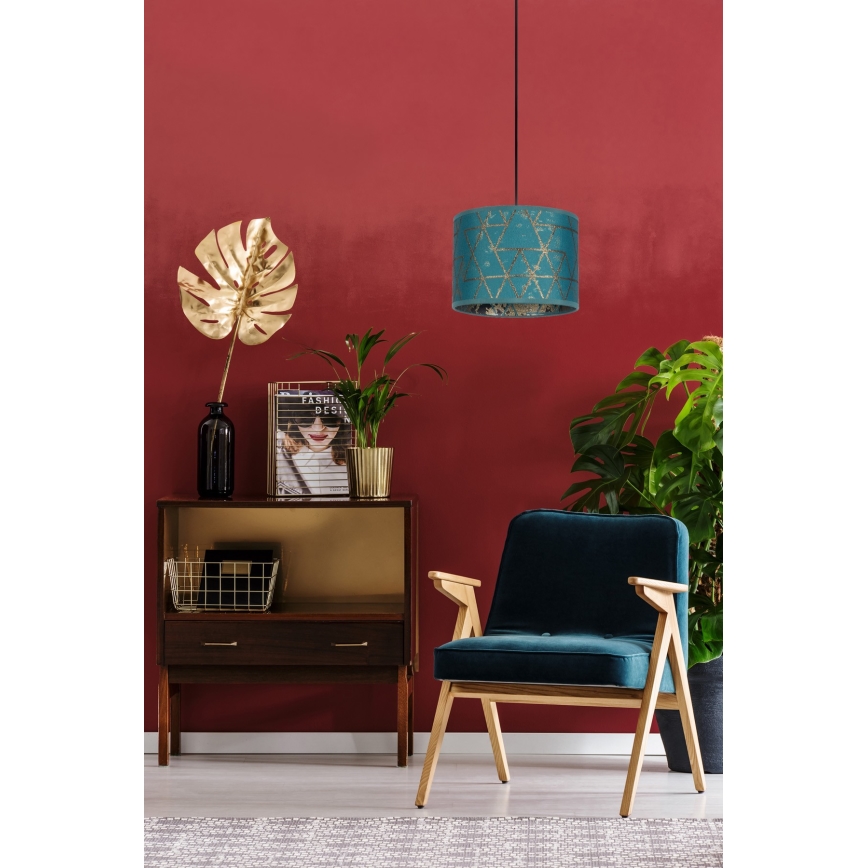 Lampadario su corda REZO 1xE27/60W/230V turchese