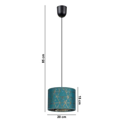 Lampadario su corda REZO 1xE27/60W/230V turchese
