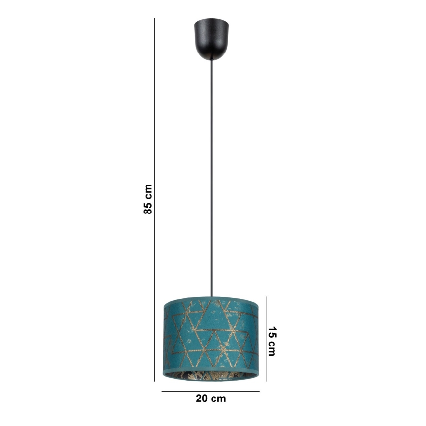 Lampadario su corda REZO 1xE27/60W/230V turchese
