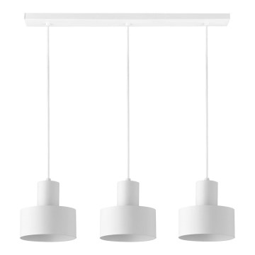 Lampadario su corda RIF 3xE27/60W/230V bianco