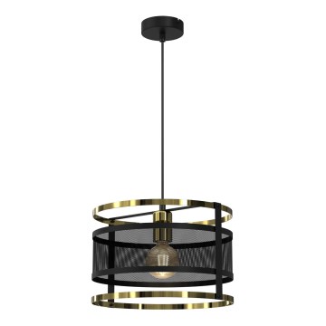 Lampadario su corda RIM 1xE27/60W/230V nero/oro