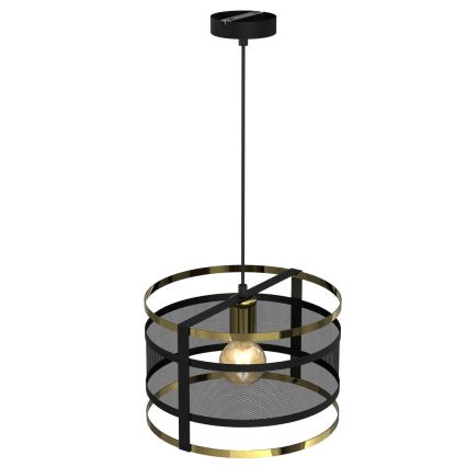 Lampadario su corda RIM 1xE27/60W/230V nero/oro