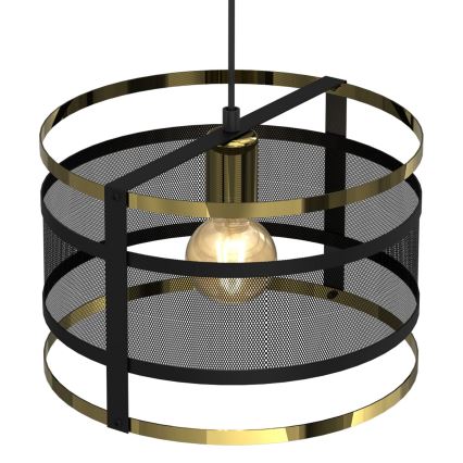 Lampadario su corda RIM 1xE27/60W/230V nero/oro