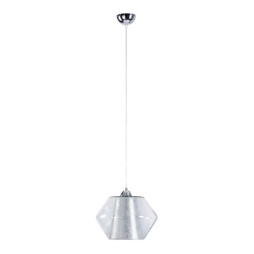 Lampadario su corda  RODOES 1xE27/60W/230V argento