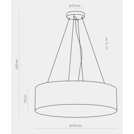 Lampadario su corda RONDO 4xE27/15W/230V verde