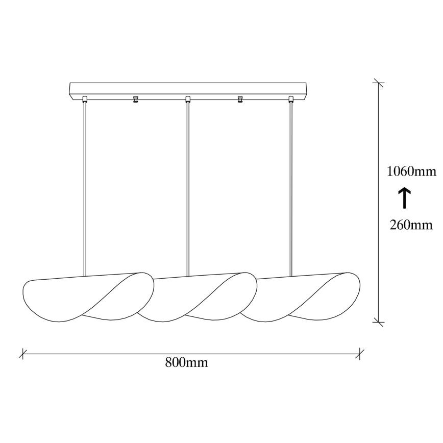 Lampadario su corda SIVANI 3xE27/100W/230V
