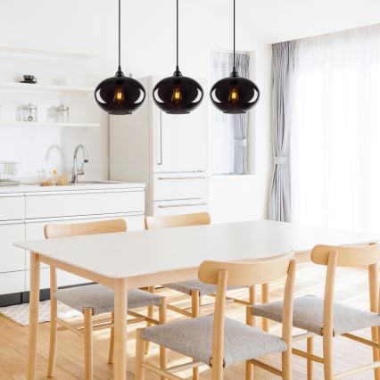 Lampadario su corda SMOKED 3xE27/40W/230V