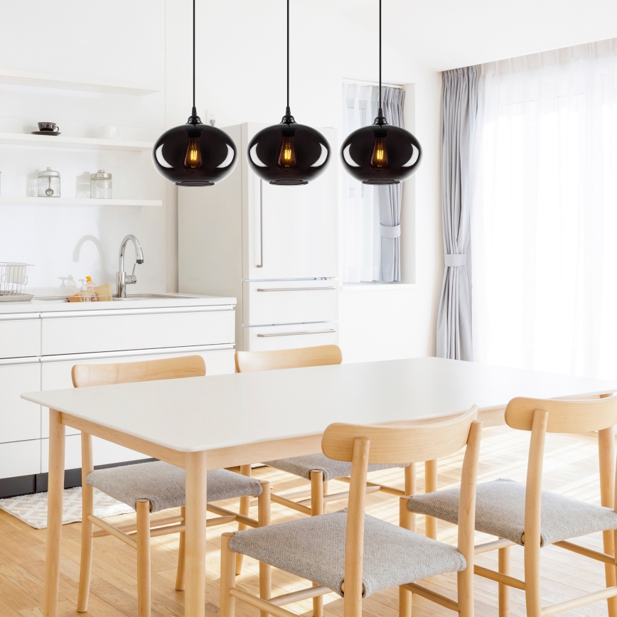 Lampadario su corda SMOKED 3xE27/40W/230V