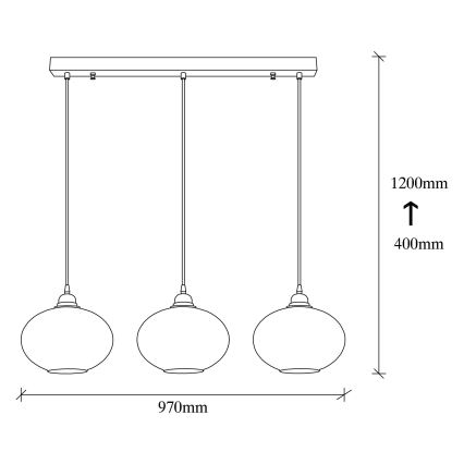 Lampadario su corda SMOKED 3xE27/40W/230V