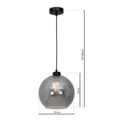 Lampadario su corda SOFIA 1xE27/60W/230V trasparente