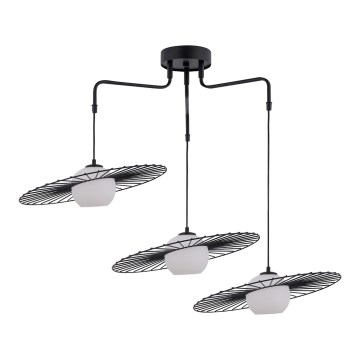 Lampadario su corda SOL 3xE27/60W/230V nero