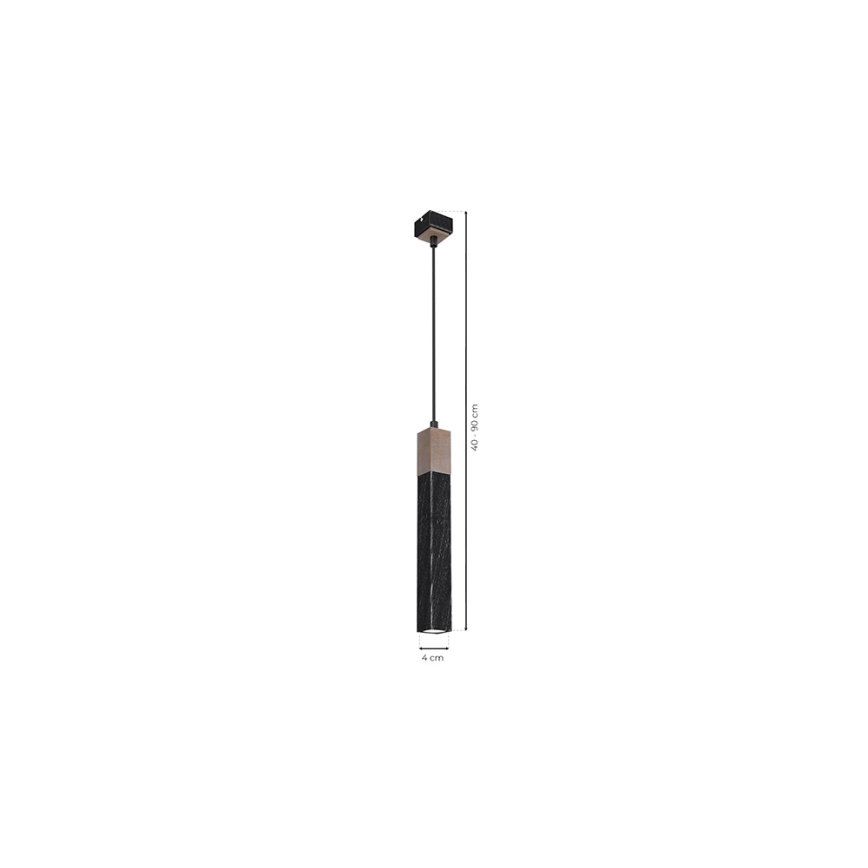 Lampadario su corda  SOLO 1xGU10/MR11/40W/230V nero
