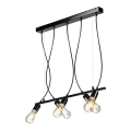 Lampadario su corda TARO 5xE27/60W/230V nero