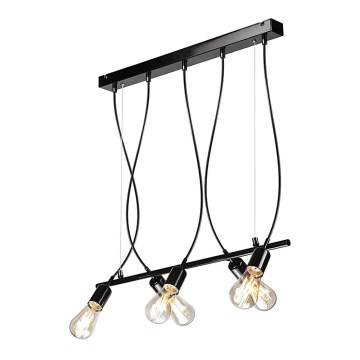 Lampadario su corda TARO 5xE27/60W/230V nero