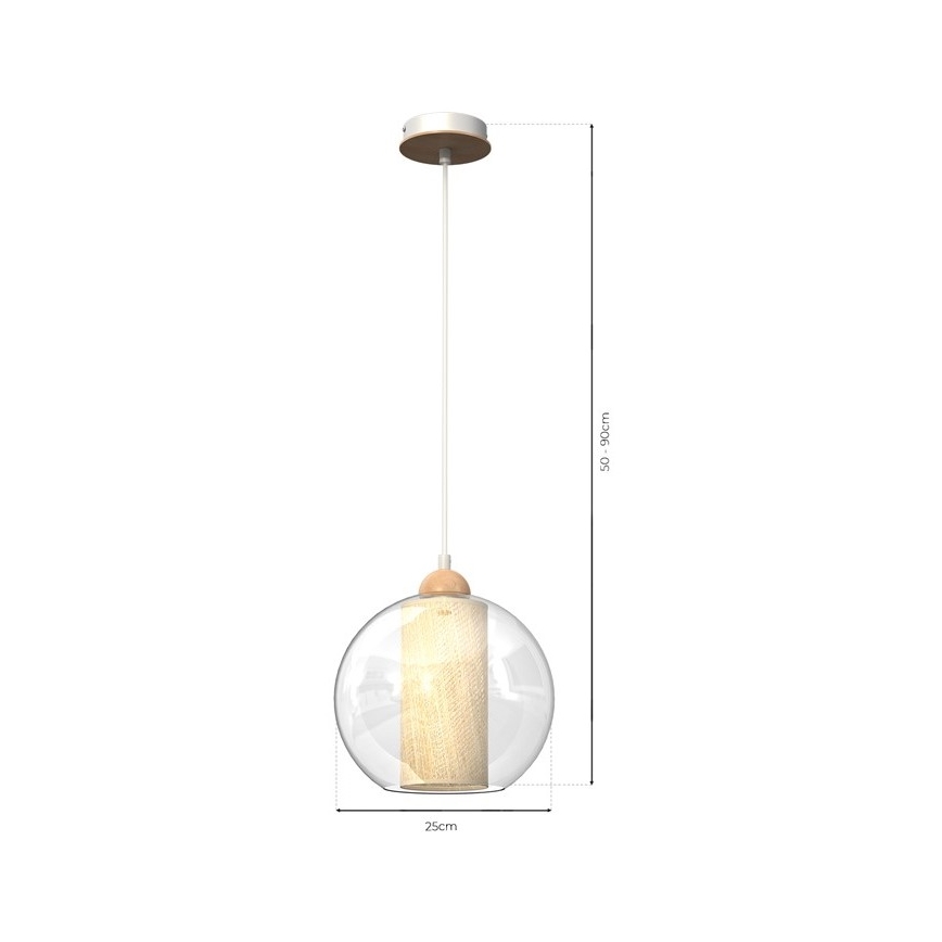Lampadario su corda TELA 1xE27/60W/230V d. 25 cm