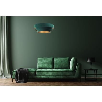 Lampadario su corda TRINITI 1xE27/60W/230V verde/oro