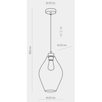 Lampadario su corda TULON 1xE27/60W/230V