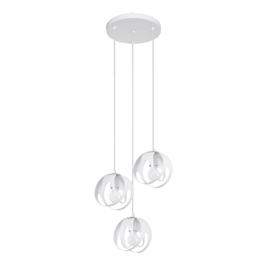 Lampadario su corda TULOS 3xE27/60W/230V bianco