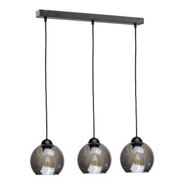 Lampadario su corda  UNO 3xE27/60W/230V nero