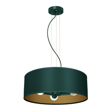 Lampadario su corda VERDE 3xE27/60W/230V verde