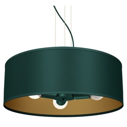 Lampadario su corda VERDE 3xE27/60W/230V verde