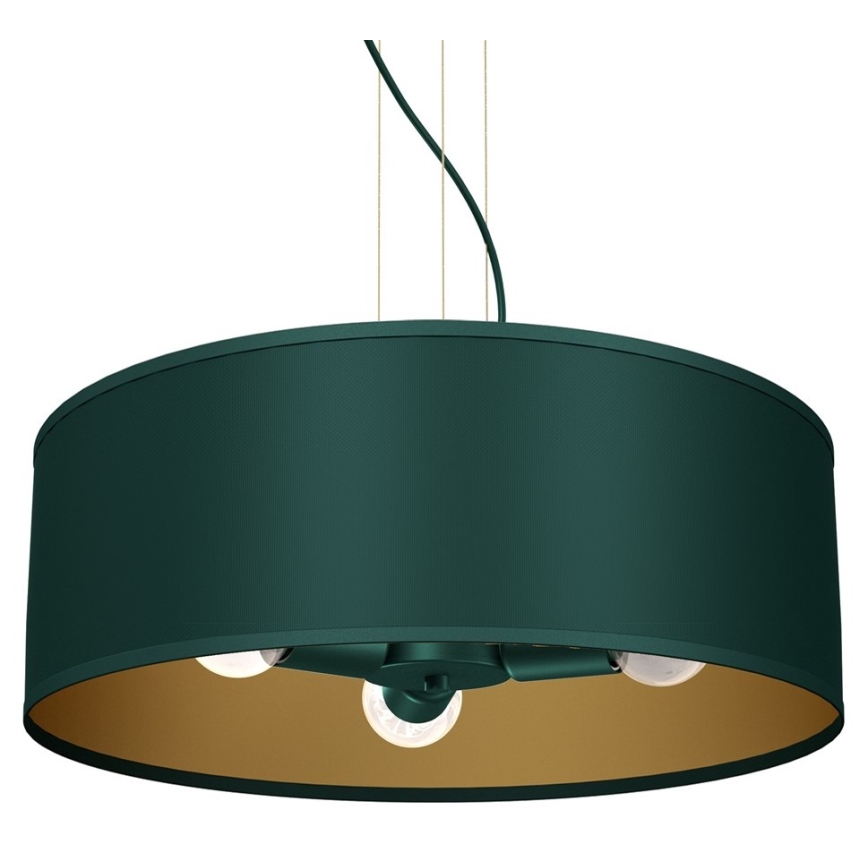 Lampadario su corda VERDE 3xE27/60W/230V verde