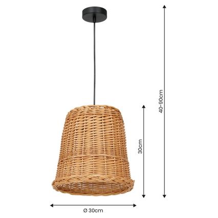 Lampadario su corda VIMINI 1xE27/40W/230V rattan