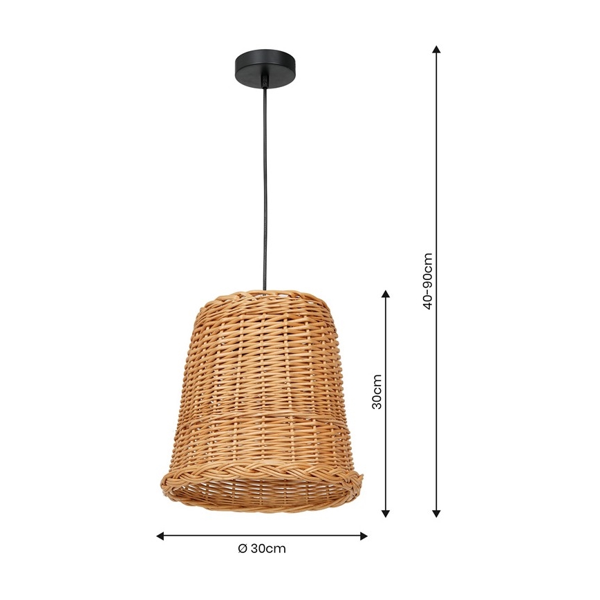 Lampadario su corda VIMINI 1xE27/40W/230V rattan