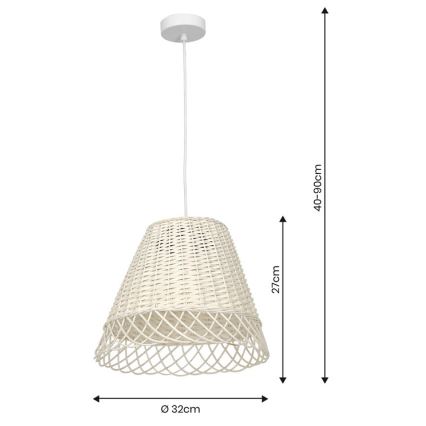 Lampadario su corda VIMINI 1xE27/40W/230V rattan