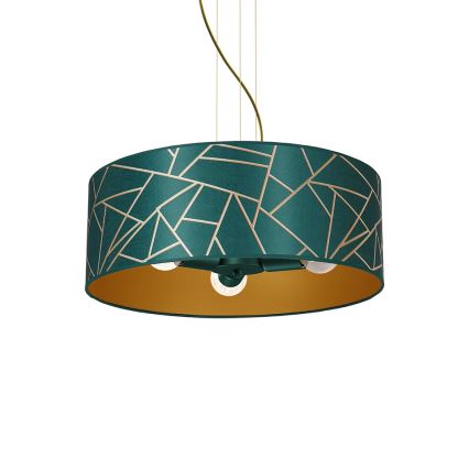 Lampadario su corda ZIGGY 3xE27/60W/230V verde/oro