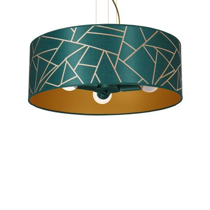 Lampadario su corda ZIGGY 3xE27/60W/230V verde/oro