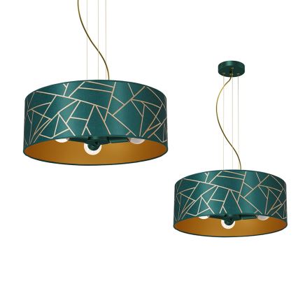 Lampadario su corda ZIGGY 3xE27/60W/230V verde/oro